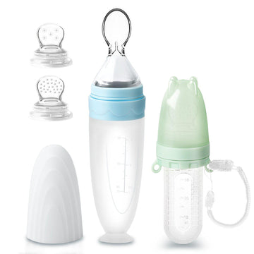 Set de hrănire pentru bebeluși Papa Bebe, 6 luni+, diverse culori, silicon, 21x5 cm